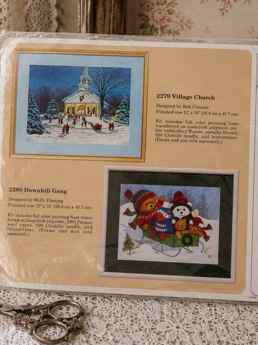 **Vintage 1986 Creative Circle Village Church Embroidery Kit #2279 Persian Wool*